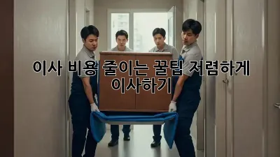 이사 비용 줄이는 꿀팁! 저렴하게 이사하기